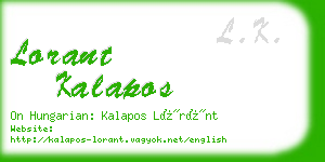 lorant kalapos business card